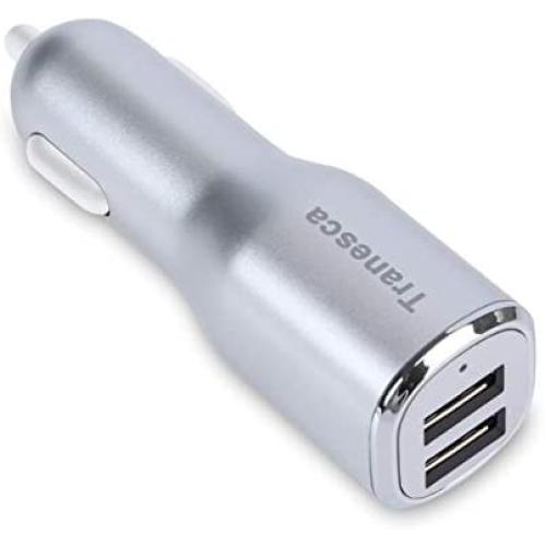 Tranesca 4.8A/24W 2 USB Port Car Charger Compatible with iPhone X 8 7 6S 6 Plus, 5 SE 5S 5 5C, Samsung Galaxy S9 S8 S7 S6 Edge, Note 8 4, LG G6 G5 V10 V20, HTC,Nexus, iPad Pro and More-Silver Tranesca 4.8A/24W 2 USB Port Car Charger Compatible with iPhone X 8 7 6S 6 Plus, 5 SE 5S 5 5C, Samsung Galaxy S9 S8 S7 S6 Edge, Note 8 4, LG G6 G5 V10 V20, HTC,Nexus, iPad Pro and More-Silver