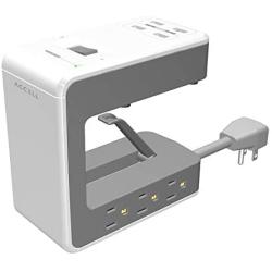 Accell Power U - Clamping Surge Protector with 6 AC outlets and 4 USB-A Charging Ports, UL Certified, White