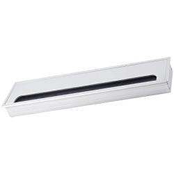 Antrader 160mm/280mm/400mm Length Metal Rectangle Wire Cable Grommet Hole Cover for Computer Desk Table Silver Tone (400 x 80mm)