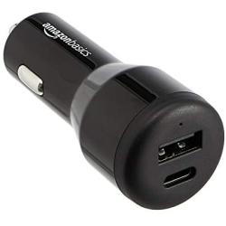 Amazon Basics USB-C Car Charger with 18W USB-C Port and 12W USB-A Port