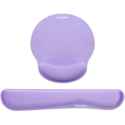 VicTsing Keyboard Wrist Rest and Mouse Pad with Wrist Support, Ergonomic Mouse Pad, Durable & Comfortable & Lightweight for Easy Typing, Pain Relief, Memory Foam Keyboard Pad Set for Laptop/Mac,Purple VicTsing Keyboard Wrist Rest and Mouse Pad with Wrist Support, Ergonomic Mouse Pad, Durable & Comfortable & Lightweight for Easy Typing, Pain Relief, Memory Foam Keyboard Pad Set for Laptop/Mac,Purple