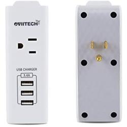 Multi Plug Outlet Extender with 3 USB Charging(3.4A), Surge Protector Wall Charger Adapter,Power Strip Wall Outlet,Outlet Splitter with rotating Plug, Home Essentials,ETL Listed(1 pack)