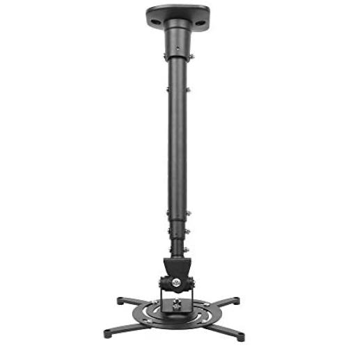DYNAVISTA Full Motion Universal Ceiling Projector Mount Bracket with Adjustable Height and Extendable Arms Rotating Swivel Mount for Home and Office Projector (Black)