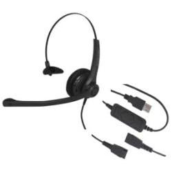 Smith Corona VoiceLync Monaural USB Headset with GNN Compatible QD, Detachable Bottom USB Cord
