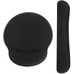HAOCOO Ergonomic Keyboard Wrist Rest Pad and Mouse Pad Wrist Support Set with Non-Slip Backing Memory Form-Filled, Easy-Typing and Pain Relief for Gaming Office Computer Laptop(Black)