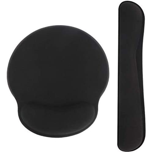 HAOCOO Ergonomic Keyboard Wrist Rest Pad and Mouse Pad Wrist Support Set with Non-Slip Backing Memory Form-Filled, Easy-Typing and Pain Relief for Gaming Office Computer Laptop(Black)