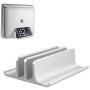 Vaydeer Double-Slot Adjustable Vertical Laptop Stand Newly Designed 2 Slot Aluminum Desktop Holder for All MacBook/Chromebook/Surface/Dell/iPad Up to 17.3 Inches - Silver