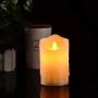 Flameless Candles with 10 Key Remote Timer Flickering Tear Wave Shaped Tealight 3x5'' Real Wax Simulate Dripping led Candles Battery Operated Safe for Halloween Christmas Indoor Outdoor Decor