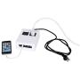 Power Hub 5 USB + 2 AC Charging Station | Built in Surge Protection | Attractive Dependable Table Side Charging Hub | White | Set of 4 Short Cords (Lightning)