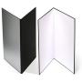 (2 PCS) Light Reflector 3 in 1 Photography Reflector Cardboard,A3 (17x12 Inch) Size Folding Light Diffuser Board for Still Life, Product and Food Photo Shooting - Black, Silver and White, 2 Pack