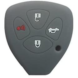 Gray Silicone Key Jacket Key Case 4 Buttons Remote Fob Skin Silicone Cover Key Case Holder Bag for TOYOTA Camry Avalon Matrix Corolla TOYOTA Land Cruiser
