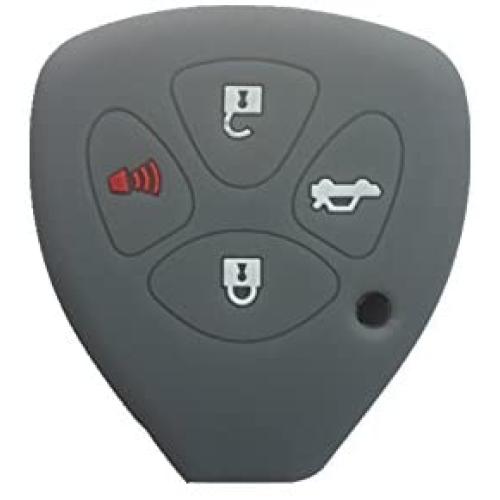 Gray Silicone Key Jacket Key Case 4 Buttons Remote Fob Skin Silicone Cover Key Case Holder Bag for TOYOTA Camry Avalon Matrix Corolla TOYOTA Land Cruiser