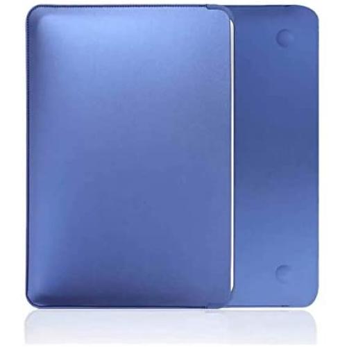 PINHEN Laptop Sleeve Compatible for MacBook Air 13 Inch 2018 2019 - Premium PU Leather Protective Case for MacBook Air 13 A1932 /MacBook Pro 13 A1989 A2159 (Blue)