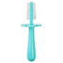 GRABEASE Double Sided Toothbrush – Baby Toothbrush for 6 Months to 4 Years Old with Soft Bristles – BPA-Free Toddler Toothbrush with Anti-Choke Guard – Includes Free Finger Brush, Teal