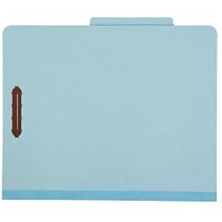 Amazon Basics Classification Folder- 100% Recycled, 2 Dividers, 2'' Embedded, Letter, Light Blue, 10 per Box