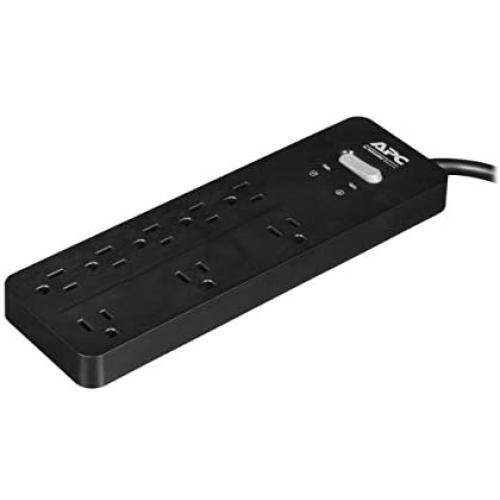 APC Power Strip Surge Protector, Black Power Strip PH8, 2160 Joules, Flat Plug, 8 Outlet Power Strip