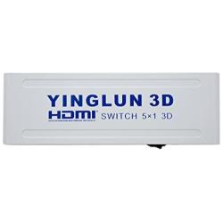 YINGLUN 5x1 HDMI Switch Support Full HD 1080P and 3D with IR Wireless Remote and AC Power Adapter HDMI1.4（5 inputs 1 output