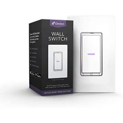 iDevices IDEV0008HW Wi-Fi Smart Wall Switch-Works with Alexa, Siri and The Google Assistant, White