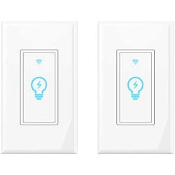 WiFi Light Switch Smart Light Switch Alexa Compatible with Google Home, Smart Wall Switch with Remote Control, Schedule Timer, Neutral Wire is Needed, KULED Touch Light Switches 2Pack