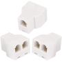 RJ11 6P4C 3Female Telephone Splitter Adapter Cable,Telephone Landline Cable Connector and Separator(3Pack，White)