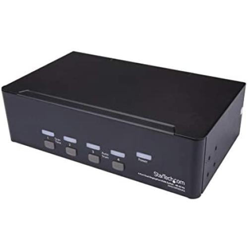 StarTech.com DisplayPort KVM - 4 Port - 4K 60Hz - Dual Monitor KVM - DisplayPort Switch - KVM DisplayPort - Desktop KVM Switch (SV431DPDDUA2)