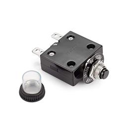 Thermal Circuit Breaker, DIYhz 15 Amp 32V DC 125/250VAC 50/60Hz Push Button Manual Reset Circuit Breaker with Quick Connect Terminals and Waterproof Button Transparent Cap