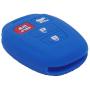 LemSa 2pcs Silicone 4 Button Smart Key Fob Cover Remote Keyless Entry Bag Compatible with Toyota Camry Avalon Corolla RAV4 Highlander Venza HYQ12BDM, Black Blue
