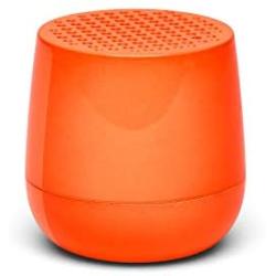 Lexon MINO + Portable Bluetooth Speaker - 3W - Charge with USB-C or QI Wireless - Hands Free Call - Selfie Control - Orange Fluo