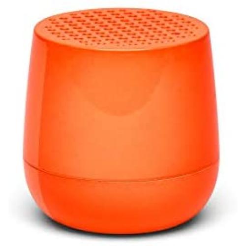 Lexon MINO + Portable Bluetooth Speaker - 3W - Charge with USB-C or QI Wireless - Hands Free Call - Selfie Control - Orange Fluo