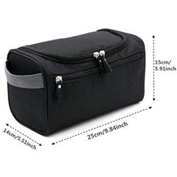 Tumecos Toiletry Dopp Kit Travel Electronics Organizer Shaving Accessories Bag (Black1)