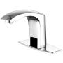 Touchless Bathroom Sink Faucet Automatic Sensor, Brass, Motion Hands Free Bathroom Fixture Vanity Water Tap, with Temperature Control Mixer,3/8'' 1/2'' Adapter, 3 Hoses, Fashion, Chrome Plating