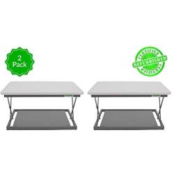 CHANGEdesk Mini - Affordable Height Adjustable Stand Up Desk Conversion and Laptop Standing Desk Converter (2 Pack | White)