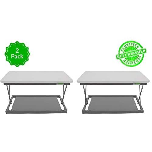 CHANGEdesk Mini - Affordable Height Adjustable Stand Up Desk Conversion and Laptop Standing Desk Converter (2 Pack | White)