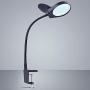 Psiven Dimmable Magnifying Glass with Light - Daylight Bright LED Magnifying Desk Lamp, Lighted Magnifier with Stand & Clamp - for Reading, Close Work, Task, Workbench, Crafts, Hobbies, Sewing - Black