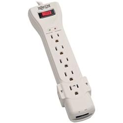 Tripp Lite 7 Outlet Surge Protector Power Strip, 15ft. Extra Long Cord, Right Angle Plug, Fax/Modem Protection, RJ11, 75K Insurance & (SUPER7TEL15)