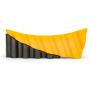 Camco 44423 RV Curved Leveler with Chock - Easy Drive-on Leveler Adds Up to 4'' in Height