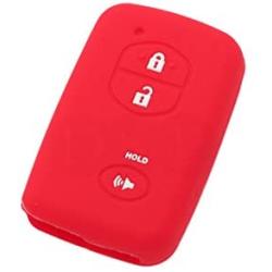 SEGADEN Silicone Cover Protector Case Holder Skin Jacket Compatible with TOYOTA 3 Button Smart Remote Key Fob CV2404 Red