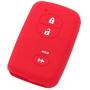 SEGADEN Silicone Cover Protector Case Holder Skin Jacket Compatible with TOYOTA 3 Button Smart Remote Key Fob CV2404 Red