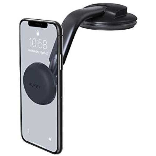 AUKEY Phone Holder for Car 360 Degree Rotation Dashboard Magnetic Car Phone Mount Compatible with iPhone 11 Pro Max / 11 / XS Max/XS / 8/7, Samsung Galaxy S10+, Google Pixel 3 XL, and More