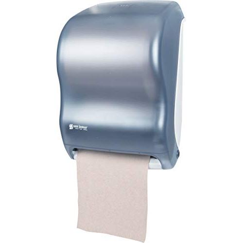 San Jamar T1300 Classic Tear-N-Dry Electronic Touchless Roll Towel Dispenser, Fits 8'' Wide and 4'' Diameter Stub Roll, 11-3/4'' Width x 16-1/2'' Height x 9-1/4'' Depth, Arctic Blue