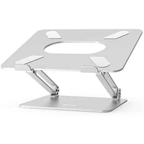 Boyata Laptop Stand, Adjustable Ergonomic Laptop Holder, Aluminium Alloy Notebook Stand Compatible for MacBook Pro/Air, Dell XPS, Lenovo, Samsung Laptops Up to 17 inches-Silver