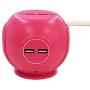 Accell Power Cutie - Compact Surge Protector with 3 Tamper Resistant 540J Surge Protected AC outlets and 4 USB-A Charging Ports, 6ft Cord, Pink (D080B-049P)