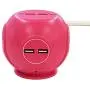 Accell Power Cutie - Compact Surge Protector with 3 Tamper Resistant 540J Surge Protected AC outlets and 4 USB-A Charging Ports, 6ft Cord, Pink (D080B-049P)