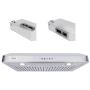 Awoco RH-R06 Rectangle Vent 6'' High Stainless Steel Under Cabinet 4 Speeds 900CFM Range Hood with LED Lights (36''W Rectangle Vent)
