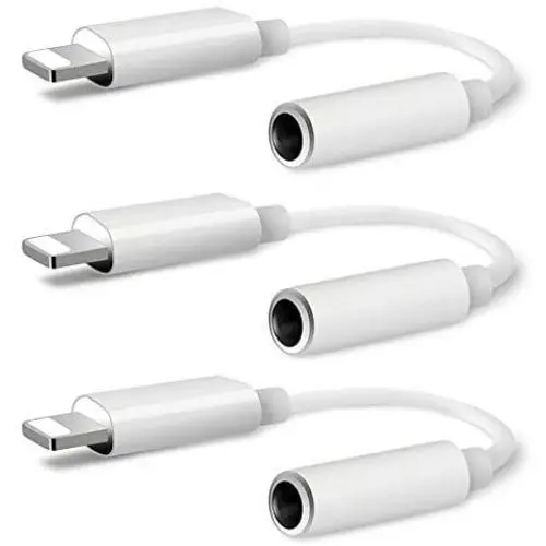 [Apple MFi Certified] iPhone Headphone Adapter,3-Pack Lightning to 3.5 mm Headphones/ Earbuds/Earphones Jack Adapter Cord Dongle Aux Cable Converter Accessories Compatible with iPhone 11/Xs/XR/X/8/7