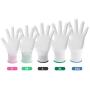 Kmitmuk 12 Pairs Ultra-Thin Polyurethane Coated Gardening and Work Gloves, Plain Nylon Knit Glove, White Polyester/ White PU Coating, Size X-Large