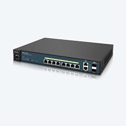 EnGenius 8-Port Gigabit 802.3at/af PoE+ Full Power Layer 2 Managed Ethernet Switch, 2 SFP & 2 Uplink Ports, 130W PoE Budget with Remote Monitoring (EWS5912FP)