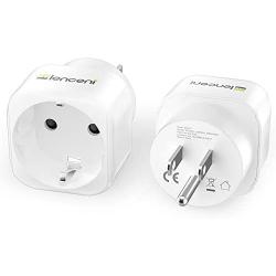 Europe to US Plug Adapter, 2 Pack LENCENT European to USA Adapter, American Outlet Plug Adapter, EU to US Adapter, Europe to USA Travel Plug Converter