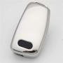 Royalfox(TM) Luxury Chrome Soft TPU Remote Key Fob case Cover for Audi Folding flip Key, Audi A1 A3 A4 A5 A6 Q3 Q5 Q7 TT S3 R8 (Silver with Black)