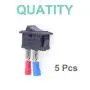 QTEATAK 5Pcs On/Off Boat Rocker Switch 5Pcs 2 Pin Position Snap 12V 110V 250V with 10Pcs Terminals